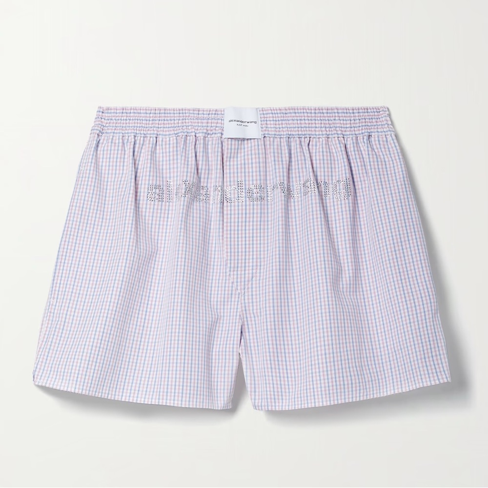 alexander wang crystal logo boxer shorts
